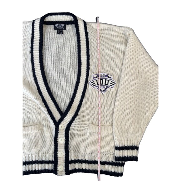 Vintage 90s I.O.U. Cardigan Mens L Exclusive Member Sweater Legend IOU Spellout - Picture 11 of 12